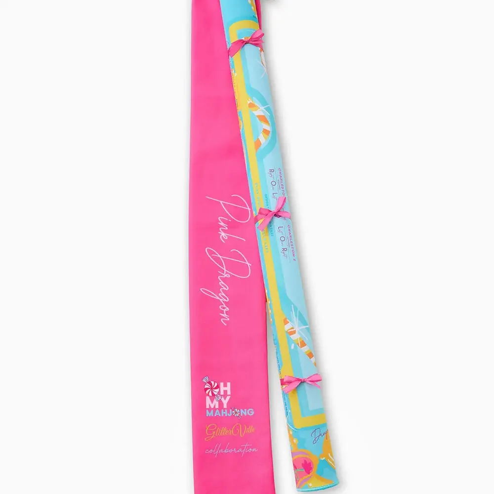 Oh My Mahjong, Glitterville Pink Dragon Mat (ONLY), 33" x 33" - Picture 3 of 4